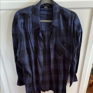 Sanctuary Blue and Black Button Down Shirt